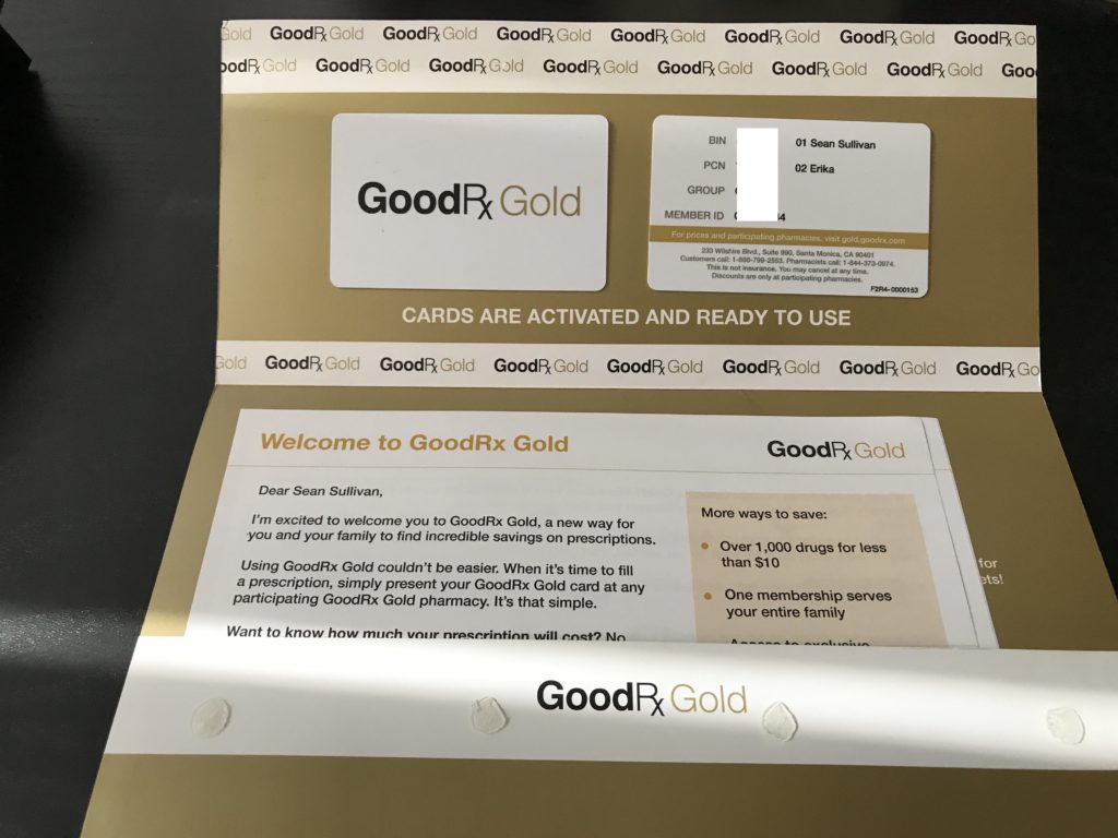 Inside The GoodRx Gold Card Envelope