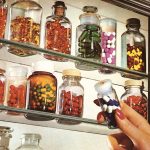 Woman's Hand in Medicine Cabinet - vintage look